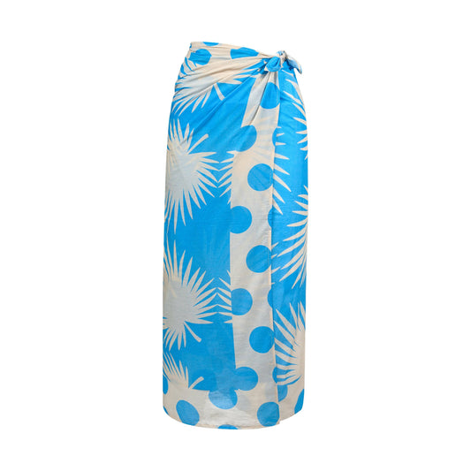 Sarong //Blue Palm Geo /  One Size