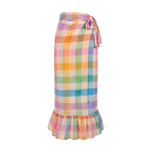 Sarong / Rainbow Plaid Vienna / One Size