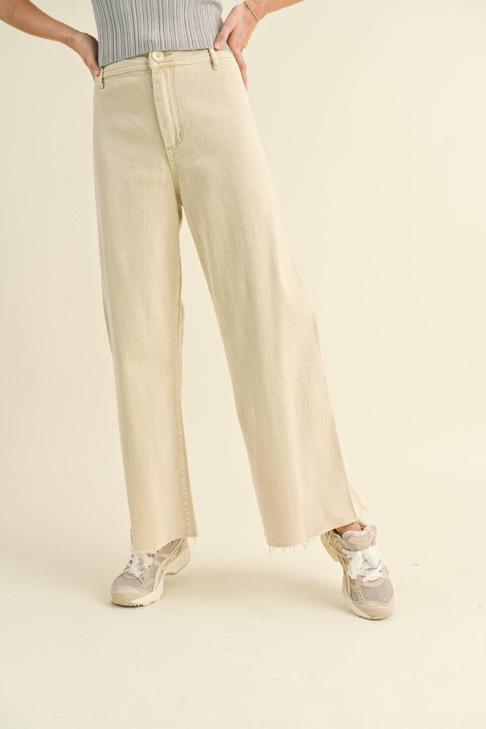 Pants / Wide Leg Denim / Creamy White
