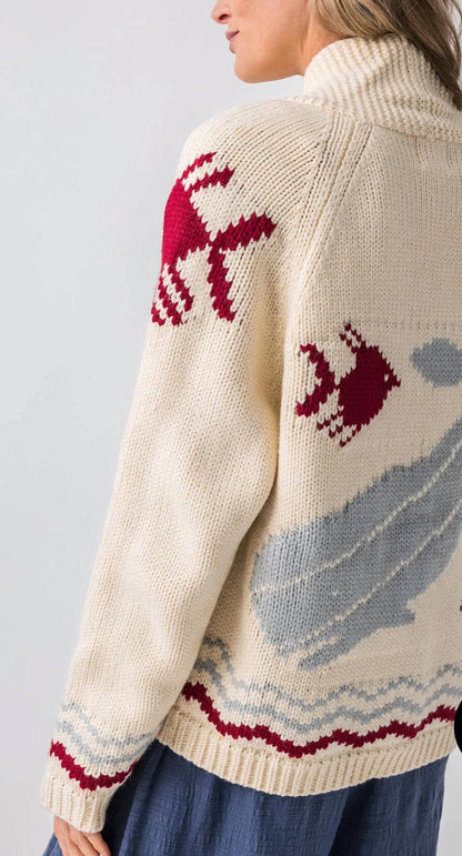Sweaters /  Nantucket Whale & Fish Varsity Cardigan