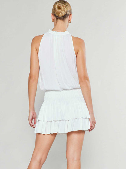 Dresses / Cara Sleeveless Pleated Mini / White