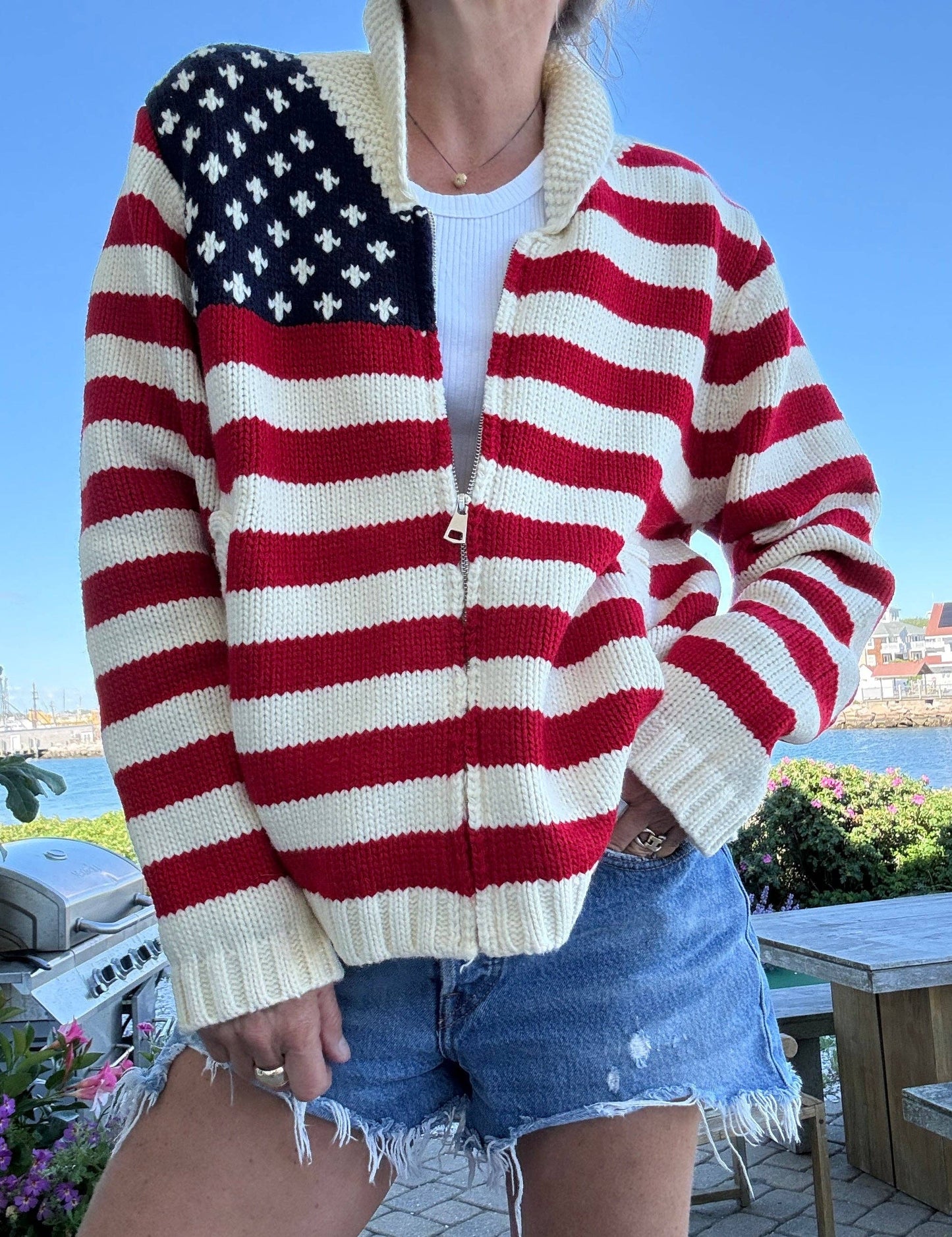 Sweaters / Full Zip Varsity Flag Cardigan