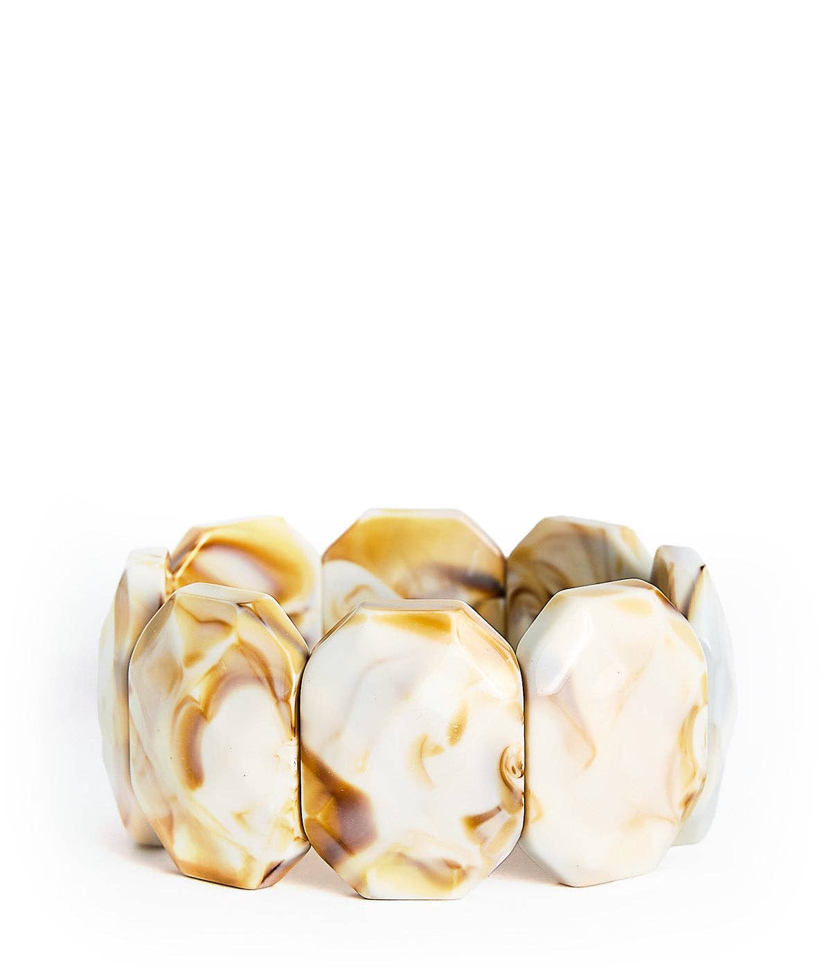 Bracelet / Esme Acrylic Stretchy Cuf  / Bone