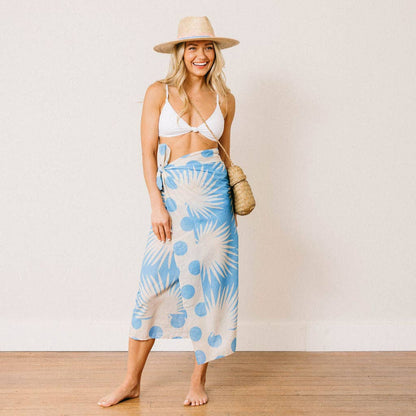 Sarong //Blue Palm Geo /  One Size
