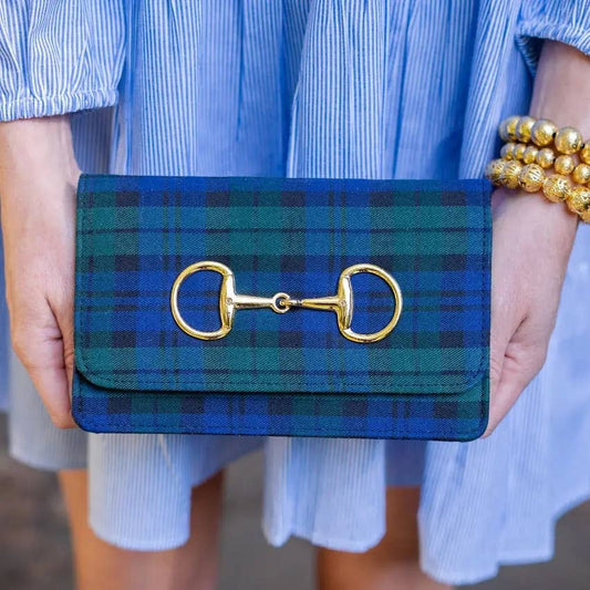 The Ruby Blue Plaid Clutch