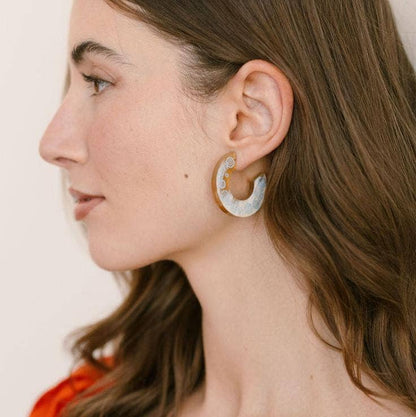 Earrings /  Botanical Wheel Hoops
