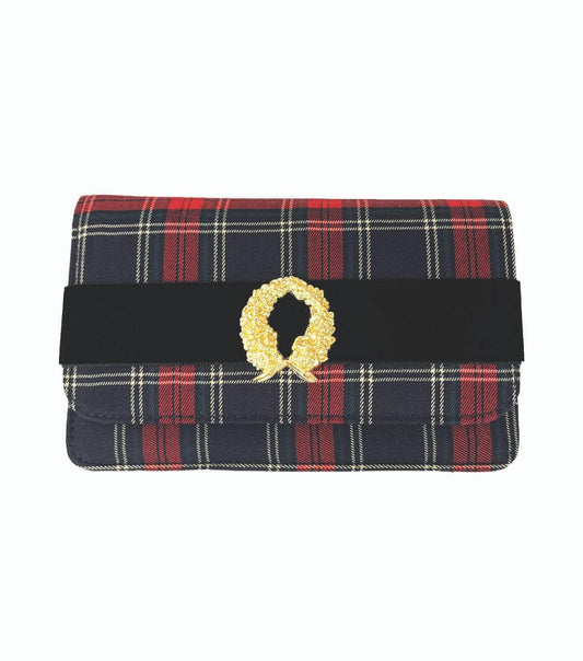The Ruby Red Plaid Clutch