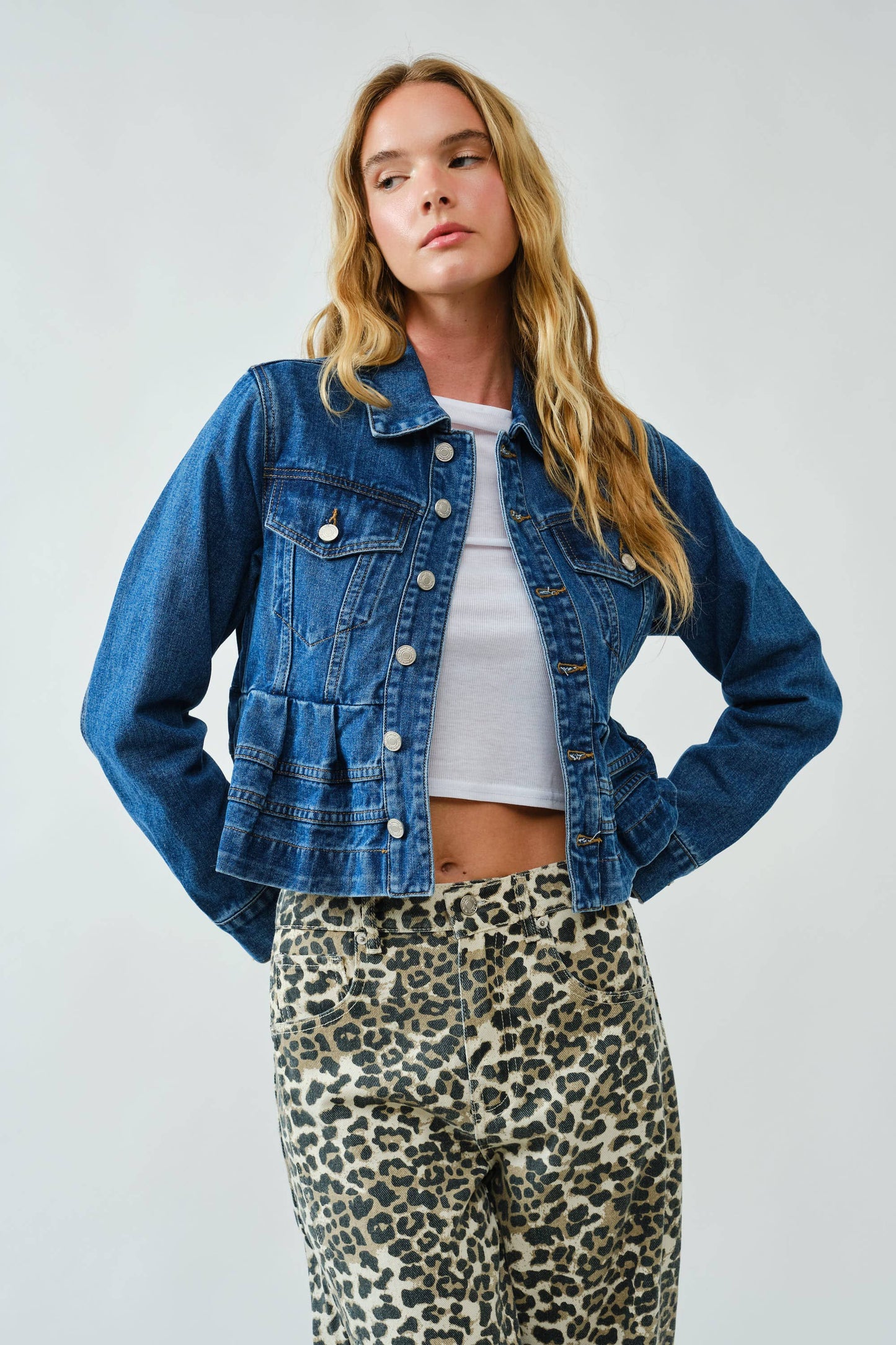 Peplum Denim Jacket