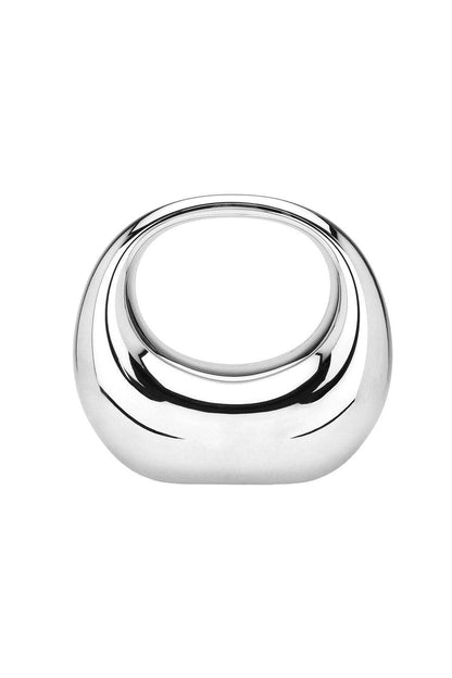 Acrylic Oval Clutch Bag - Silver