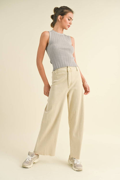 Pants / Wide Leg Denim / Creamy White