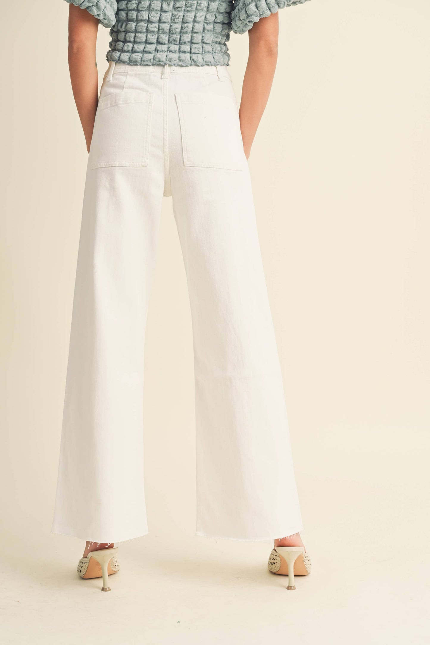 Wide Leg Cream Pant