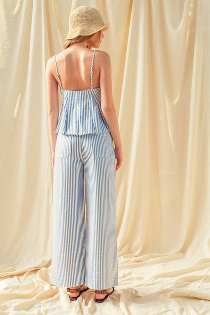 Pants / Front Pocket Stripe Stretch  Pants / Lt Blue