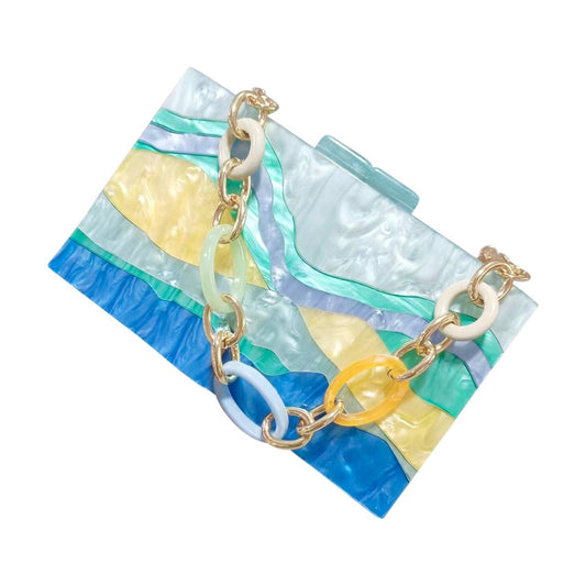 Ashley Acrylic Clutch Bag / Blue