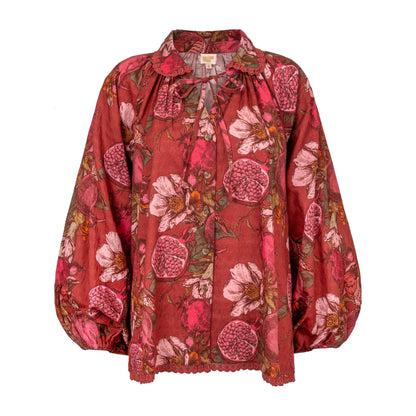 Tops / Pomegranate Floral Willa Top