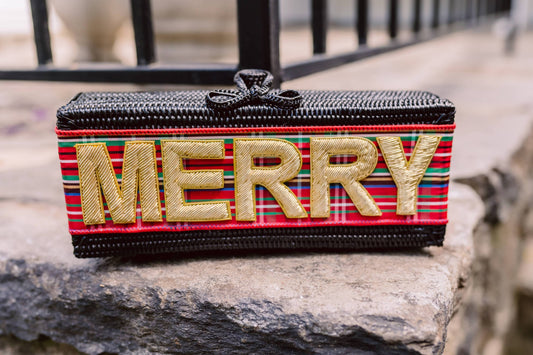 The Colette Red Plaid  "MERRY" Clutch