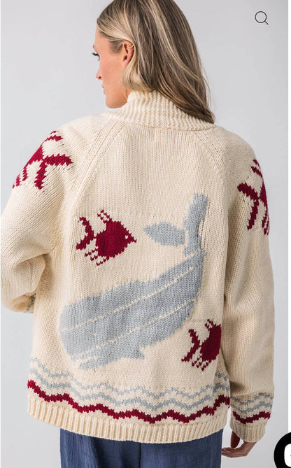 Sweaters /  Nantucket Whale & Fish Varsity Cardigan