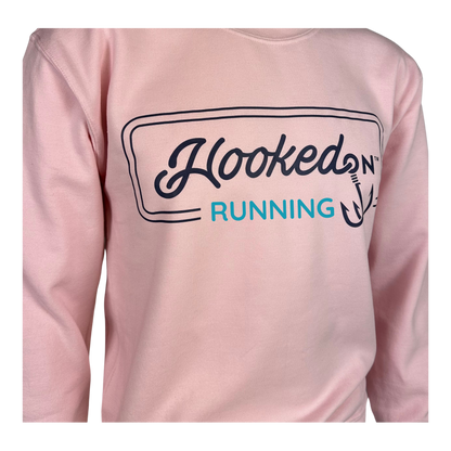 Hooked On Customizable Crewneck Pink with Navy