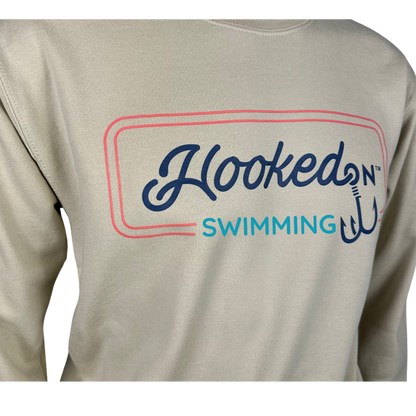 Hooked On Customizable Crewneck Sand with Red/Navy