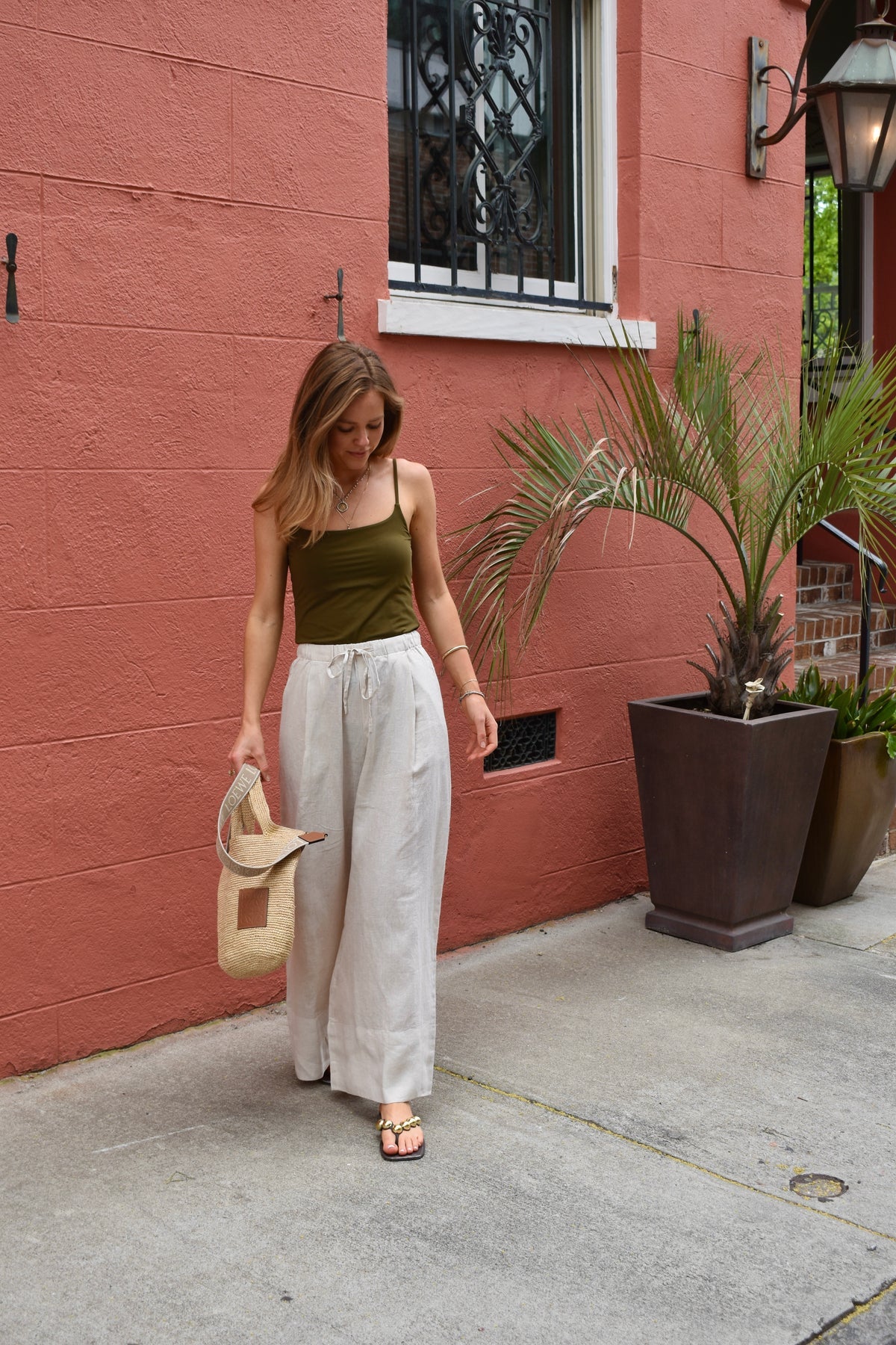 The Linen Palazzo Pant / Oatmeal