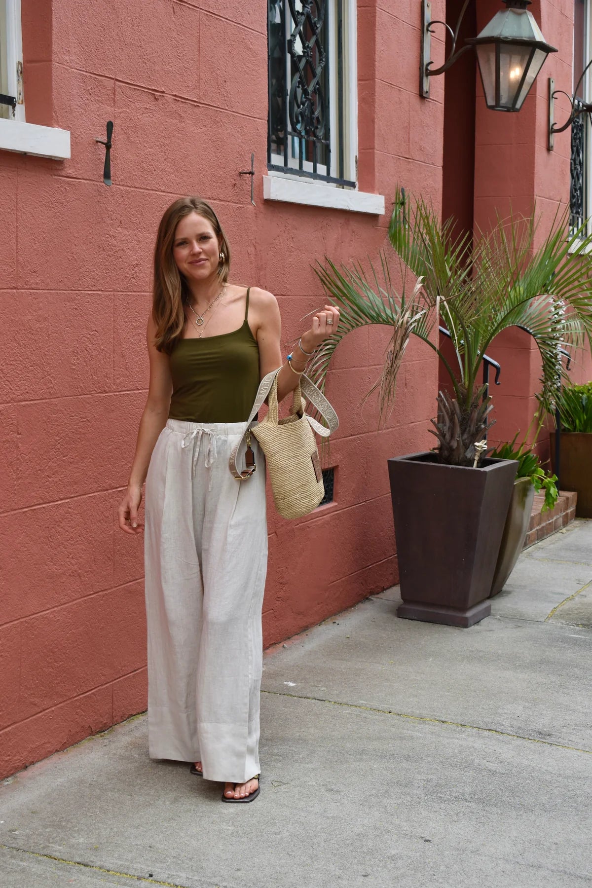 The Linen Palazzo Pant / Oatmeal
