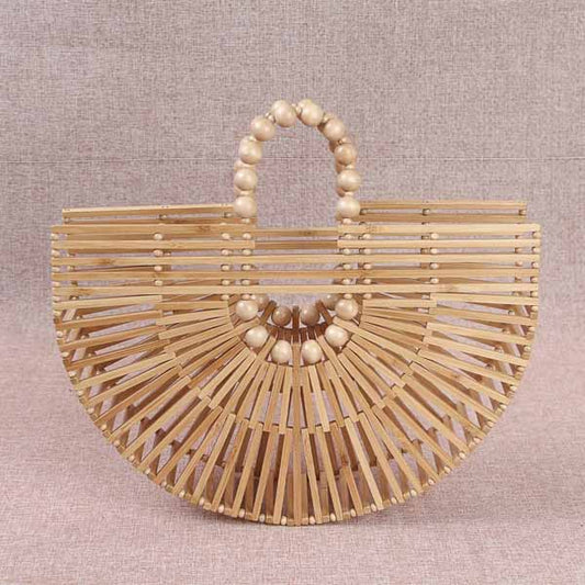 Bamboo Beaded Handle Bag