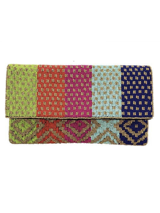 Multi Aztec Beaded Clutch